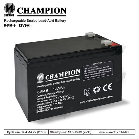 Champion Ups Battery 12v 9ah 6 Fm 9 Rechargeable Sealed Lead Acid