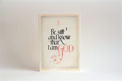 Christian Encouragement Card With Calligraphy Scripture And