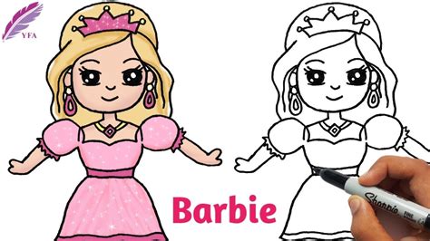 How To Draw Barbie Easy Cute Barbie Drawing Step By Step Drawing