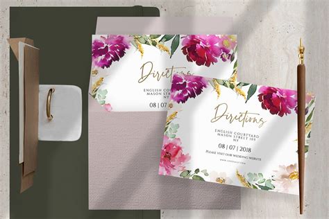 The Set Of Cards For The Wedding Creative Photoshop Templates