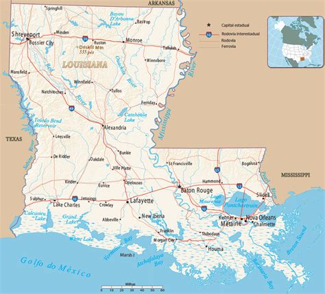 Mapa Político De Louisiana