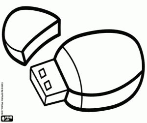 USB Flash Drive Data Storage Device Coloring Page Printable Game