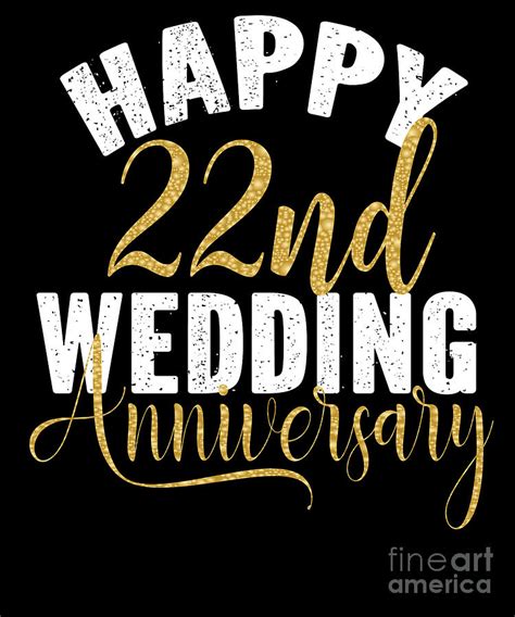 Happy 22nd Wedding Anniversary Matching T For Couples Product Digital Art By Art Grabitees