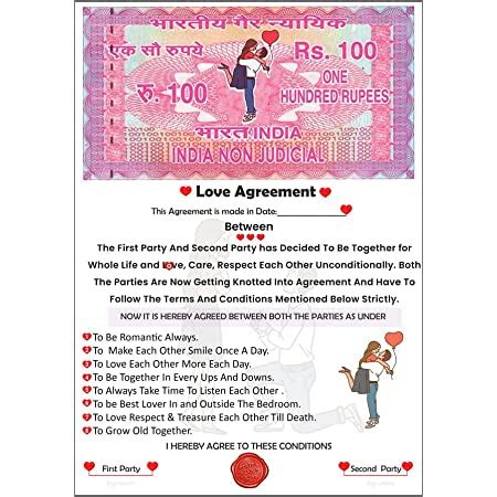 Scc Love Agreement Certificate Love Contract Agreement For Boyfriend Girlfriend Or Special