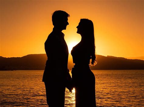 Love Couple Silhouette Sunset Hd Desktop Wallpaper Widescreen High Definition Fullscreen