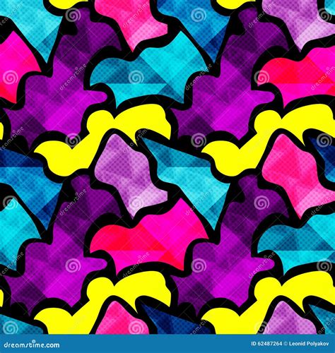 Graffiti Bright Psychedelic Seamless Pattern On A Black Background