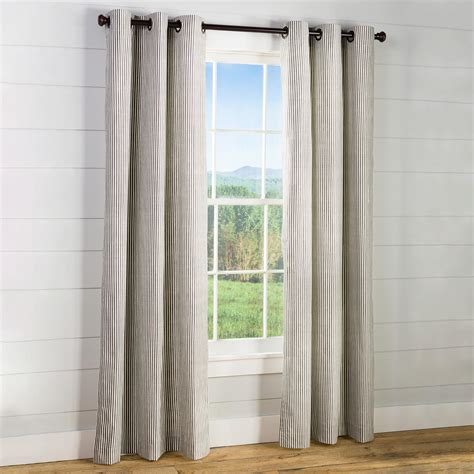 Thermalogic Insulated Ticking Stripe Grommet Top Curtain Pairs Plow