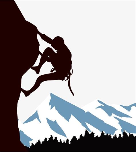 A Man Climbing Up The Side Of A Mountain