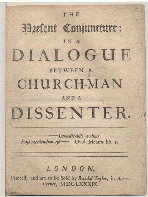 The Present Conjuncture In A Dialogue Between A Church Man And A