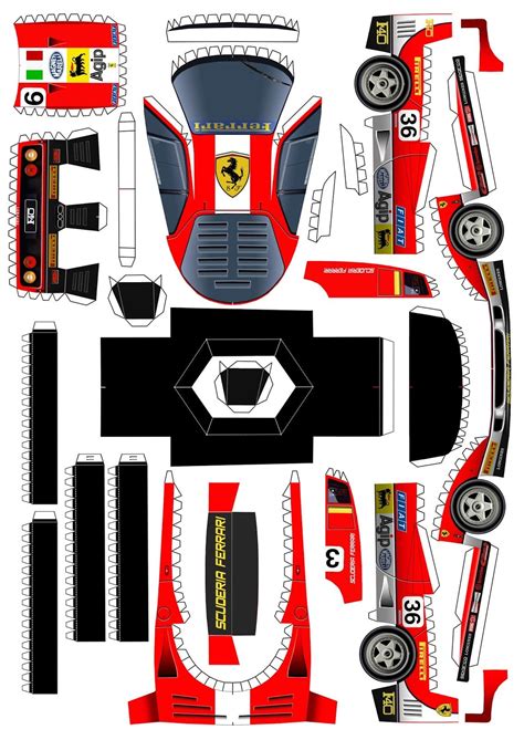 Papercraft Ferrari Template Diy Craft