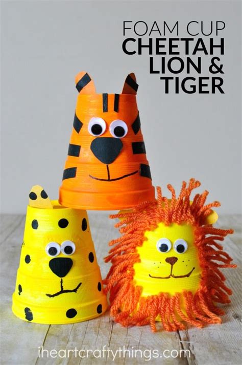 Adorable Foam Cup Tiger Craft Craft Artisanat De Zoo Créations De