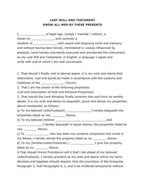 Printable legal will forms texas. 39 Last Will and Testament Forms & Templates - Template Lab