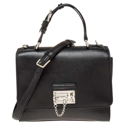 Dolce And Gabbana Black Leather Monica Top Handle Bag For Sale At 1stdibs