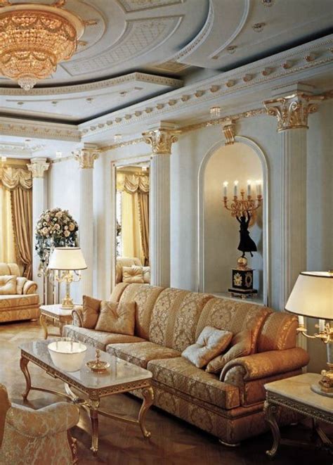 As you may know, the living room is like the face of your home. Stunning details! #walls #decor #white #moldings #golden # ...
