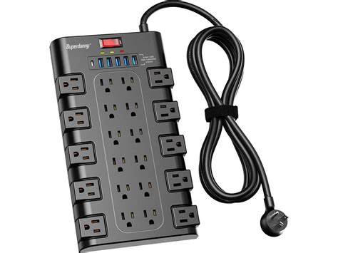 Superdanny Power Strip Surge Protector With 22 Ac Outlets And 6 Usb