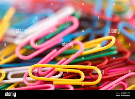 Pile Of Colorful Paper Clips Macro Abstract Background Stock Photo Alamy