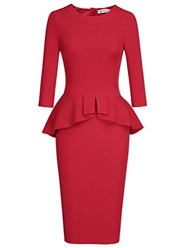 Suddenly Fem Inspired Perfect Red Peplum Dress Large Sizes 7 Colors