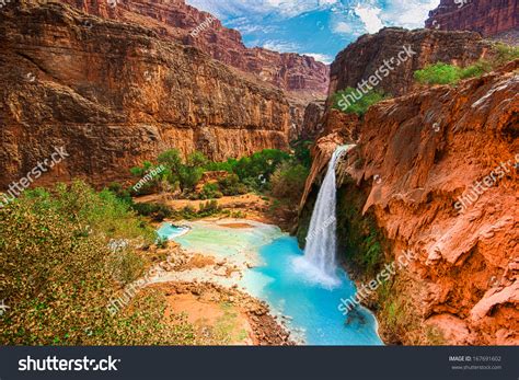 Havasu Falls Waterfalls Grand Canyon Arizona Stock Photo Edit Now