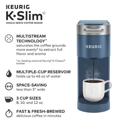 Keurig K Slim Single Serve K Cup Pod Coffee Maker Storm Blue Ct Fred Meyer