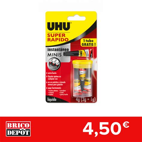 Adhesivo Super Rápido Uhu Líquido Mini 3 X 1 G Brico Depôt Adhesivo