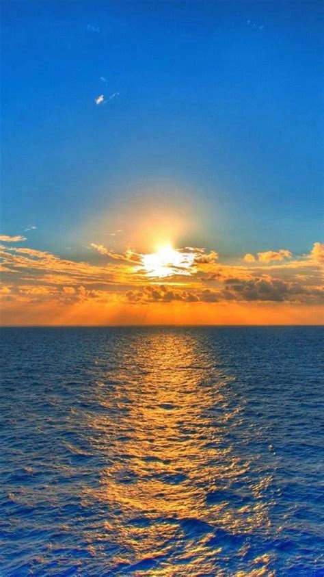 Nature Fantasy Sunrise Over Ocean At Dawn Iphone 8 Wallpapers Free Download