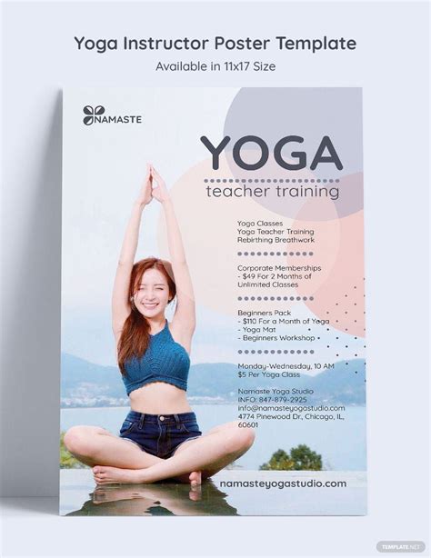 Yoga Instructor Poster Template In PSD Illustrator InDesign Download Template Net