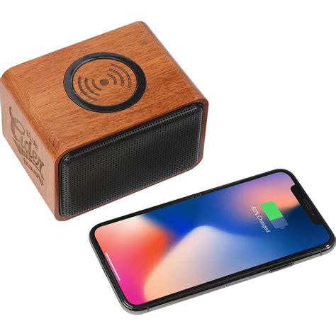 Promotional Wood Bluetooth Speaker With Wireless Charging Pad
