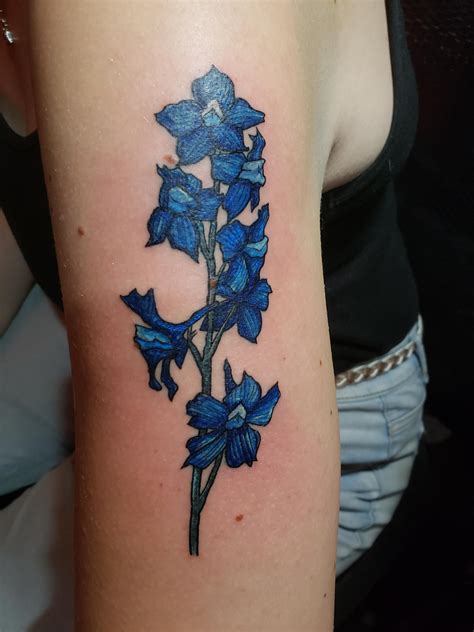 Larkspur by Razvan Dumitrescu (guest artist) at Rosa Negra Tattoo in
