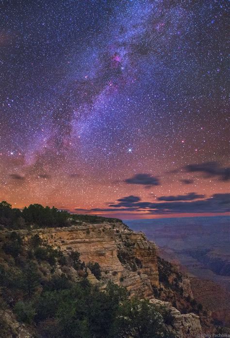 Northern Cross Milky Way Over Grand Canyon Mather Point The Grand