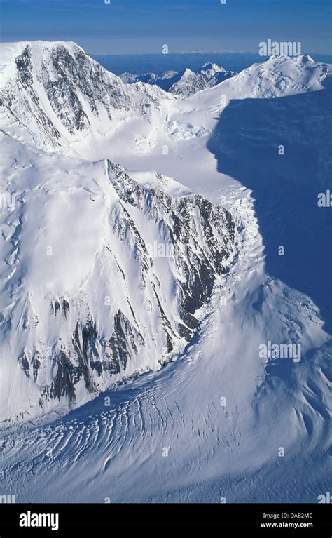 Aerial Mt Mckinley Denali National Park Preserve Alaska Usa
