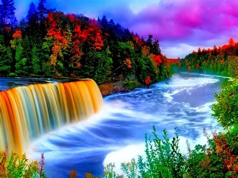 Colorful Waterfall Background 9665