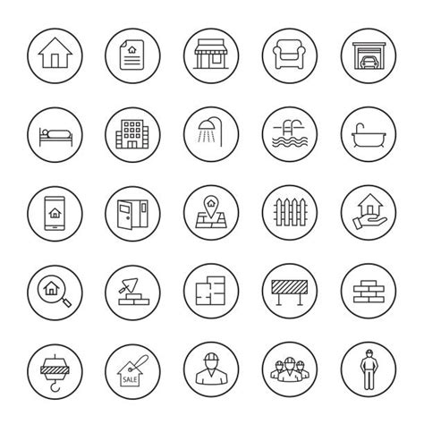 Commercial Real Estate Icons Illustrations Royalty Free Vector