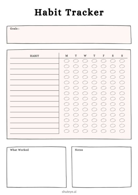 Free Monthly Habit Tracker Template Printable Templates