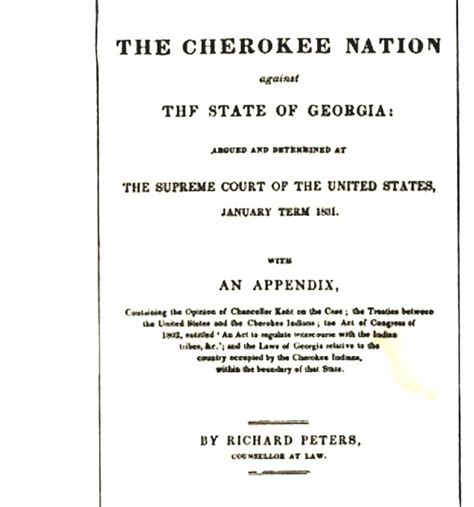 Cherokee Nation V Georgia Cherokee Supreme Court