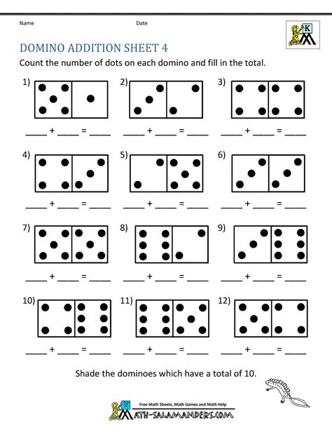 Domino Addition Worksheet
