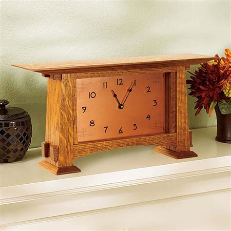 Arts And Crafts Mantel Clock Woodworking Plan From Wood Magazine