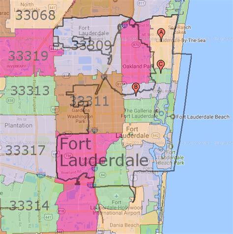 Fort Lauderdale Zip Code Map Campus Map