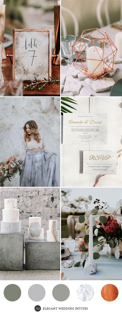 Perfect 7 Wedding Color Palettes 2017 With Metallic Copper Accents