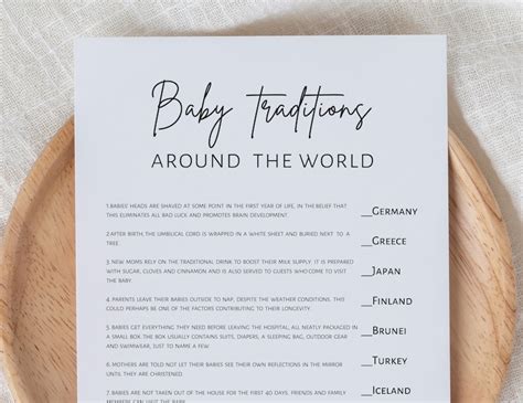 Baby Traditions Around The World Baby Shower Games Etsy