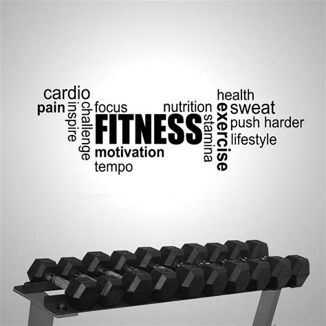 Fitness Gym Exercise Word Cloud Modern Interior Wall