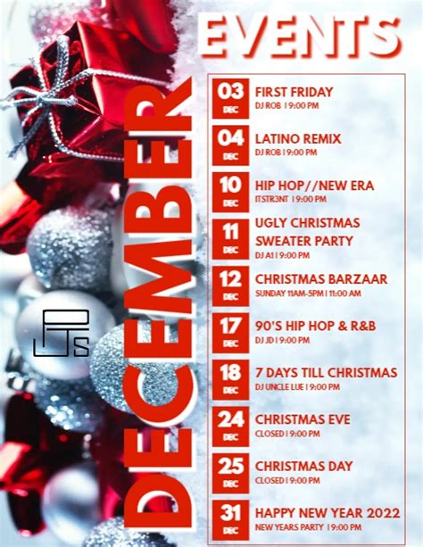 Copy Of Christmas Event Schedule Template Postermywall