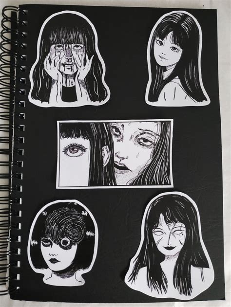 Junji Ito Manga 5 Stickers Set Or Individual Tomie Etsy