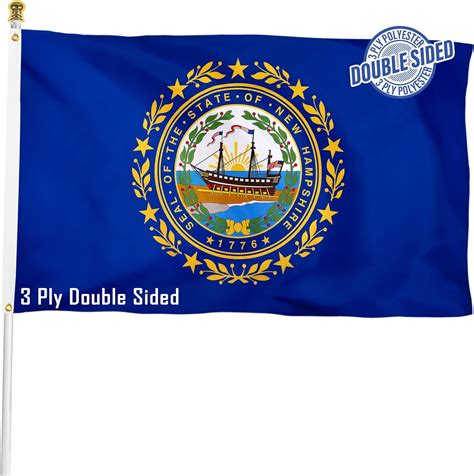 Xifan Double Sided New Hampshire State Flag 3x5 Ft Heavy