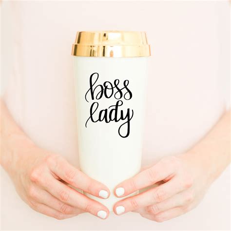 Boss Lady Gold Travel Mug Mugs Boss Lady Ts For Boss