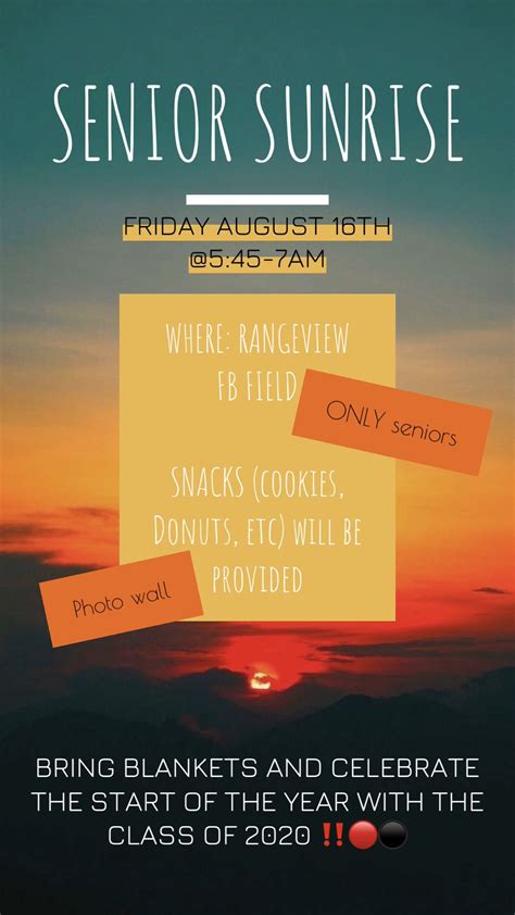 Seniors ‘20 On Twitter Come Out To Senior Sunrise This Friday The 16th For Senior Sunrise 🌞