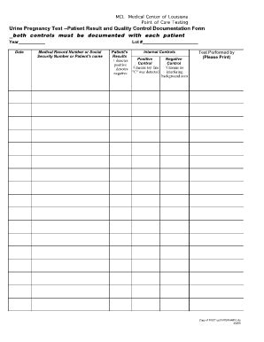 Pregnancy Test Form Fill Out And Sign Printable Pdf Template Signnow
