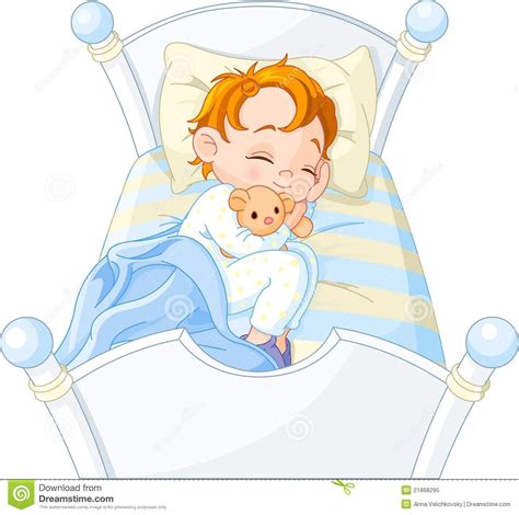 Little Boy Sleeping Stock Vector Illustration Of Bedroom 21868295