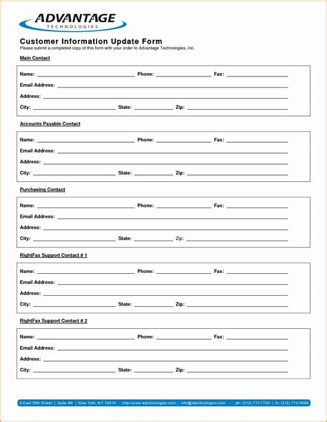 New Customer Form Template Word Fresh Customer Information Form Template Excel Templates