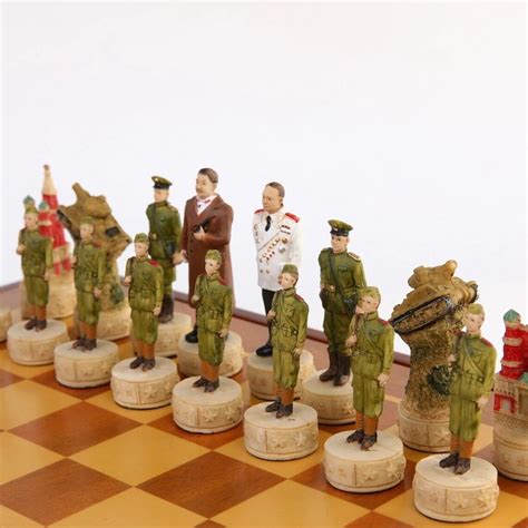 Chess Set With Board World War 2 Themed Exquisitely Carved Etsy
