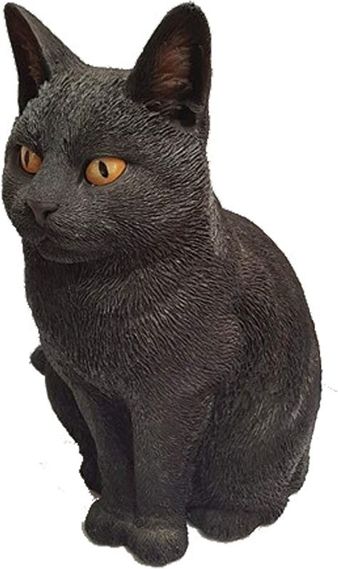 Real Life Black Sitting Cat Highly Detailed Home Or Garden Ornament
